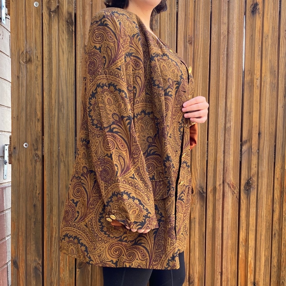 Vintage Jones NY Paisley Silk Blazer XXL-XXXL - Picture 4 of 4